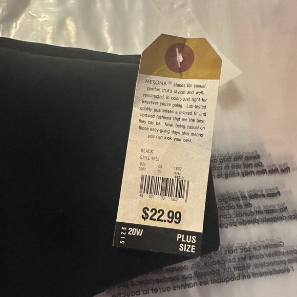 Merona Plus Sz 20W Black knee length pencil Basic Simple Career Work Minimalist - Picture 9 of 10